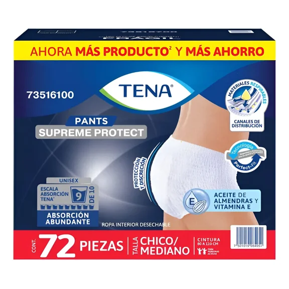 Pañal Ropa Interior Adulto Tena Desechable Ch/md Unisex 72p