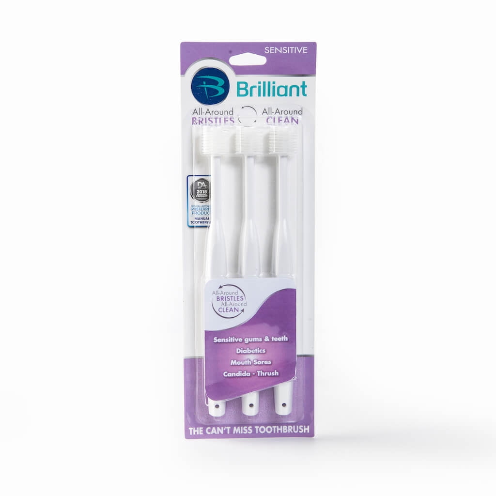 Brilliant® Sensitive Toothbrush 3ct Value Pack, White, Dental Advisor