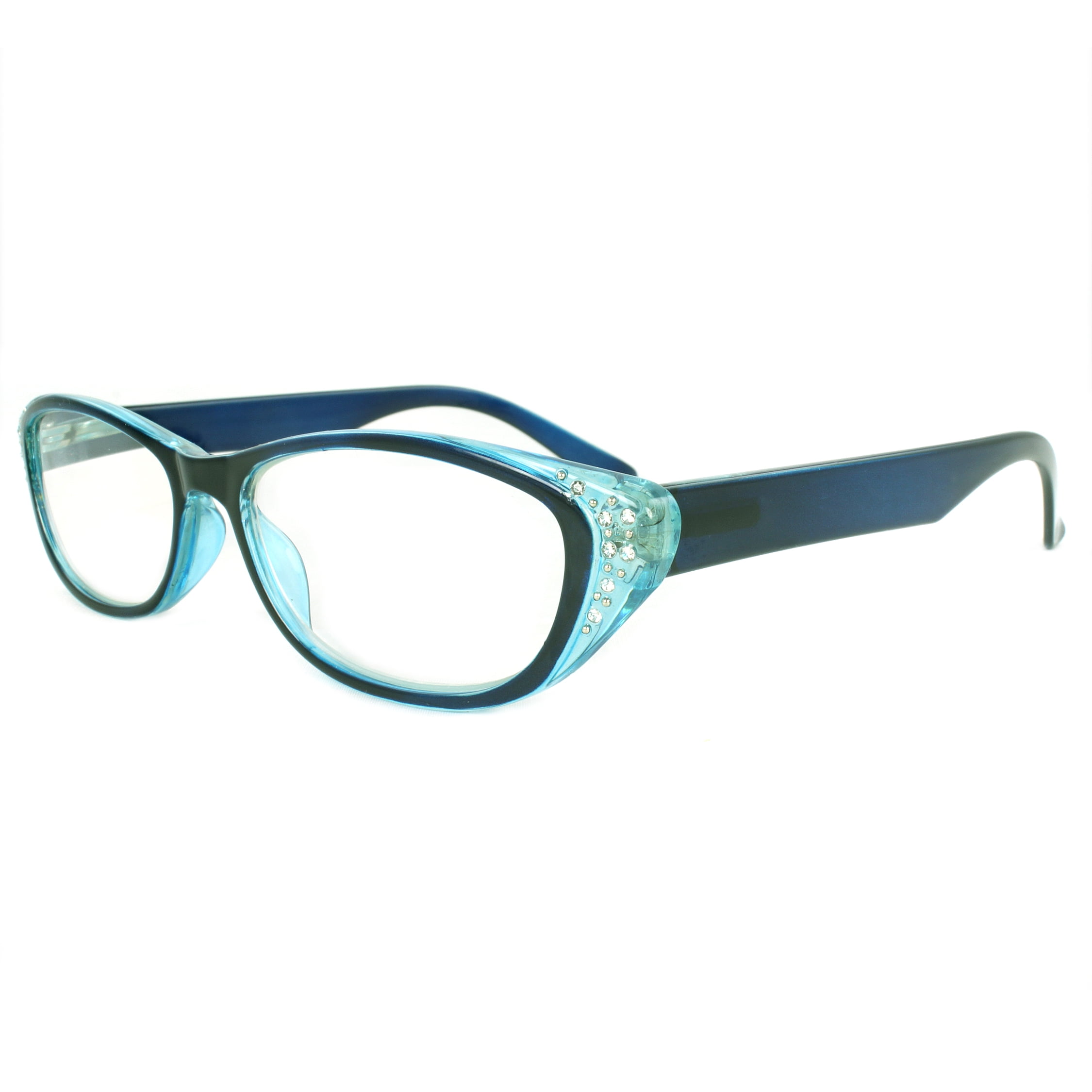 Oval Fashion Reading Glass Blue Frame with Power vision + 2.25 for Women