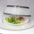 thumbnail image 5 of Cubierta para plato de comida plegable con ventilación para microondas, a prueba de salpicaduras, con mango de fácil agarre, apta para lavavajillas, silicona y plástico sin BPA, redonda de 10,5 pulgadas, 10,5 pulgadas, carbón oso de fresa Electrónica, 5 of 5
