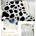 thumbnail image 3 of Sherpa Fleece Blanket Cartoon Cow Pattern Throws Cute Farm Animals Blanket Warm and Plush Throw Blanket for Bed Sofa Travel Couch,Black and White Cow Pattern,Twin (60" X 80"), 3 of 6