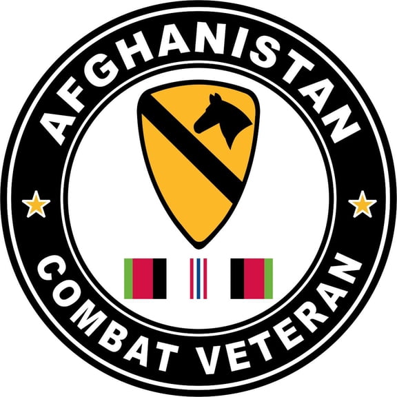 3.8 Inch 1st Cavalry Afghanistan Campaign with ribbon