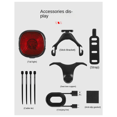 thumbnail image 3 of 2X Bicycle Taillights, Smart Automatic Brake Sensor Lights,Rechargeable Waterproof Riding Taillights,2 x Bicycle taillights,Black & Red, 3 of 7