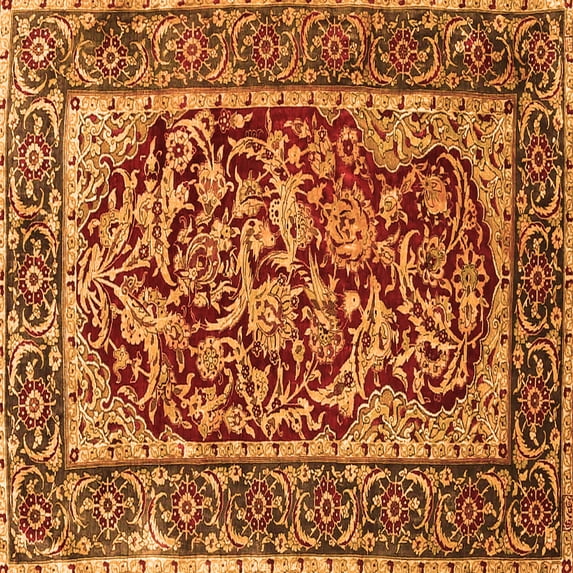 Ahgly Company Indoor Square Persian Orange Traditional Area Rugs, 6' Square