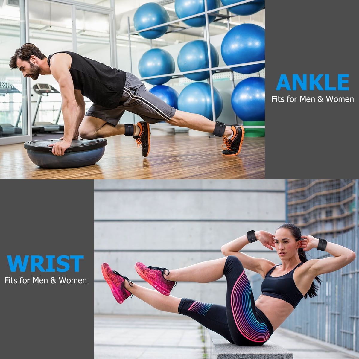 2pcs Ankle Weights Adjustable Leg Wrist Strap Running Boxing Braclets Straps Gym