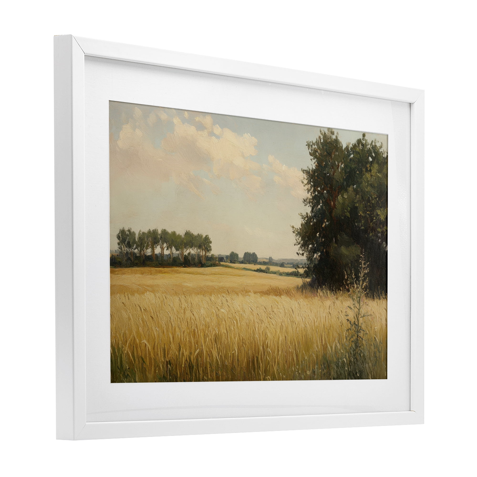 Stupell Industries Where The Wheat Grows White Framed Print Under Glass, design by Petal Prints Design