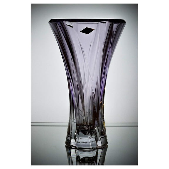 Bohemian Crystal Glass Vase 12''-H Amethyst-Purple '''' Vintage European Design Centerpiece Flower Vase Home Decor Birthday Wedding Housewarming Anniversary
