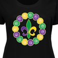 thumbnail image 4 of Inktastic Mardi Gras Beads and Fleur De Lis Women's Plus Size T-Shirt, 4 of 5