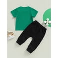 thumbnail image 5 of BABAMOON Infant Toddler Baby Boy St. Patrick's Day Outfit Shamrock Short Sleeve T-Shirt Tops Pants Summer Clothes, 5 of 9