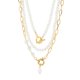 thumbnail image 2 of Collar de perlas barrocas con cadena de clavícula creativa, 2 of 5