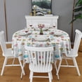 thumbnail image 2 of Gray Highland Cow Bathtub Sunflower Pattern Round Tablecloth 60"x60",Wrinkle Wipeable Table Cloth for Kitchen Dining Room Picnic Patio Party, 2 of 6