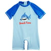 Sweet & Soft Toddler Boys Swimwear Shark Snack Time Rashguard Sunsuit Swimsuit