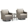 thumbnail image 2 of Unnifurnzi Outdoor Swivel Rocker Patio Chairs-High Back Outdoor Swivel Glider Chairs Set of 2 with Outdoor Side Table All Weather Wicker Patio Table and Chairs for Porch Balcony Deck-Gray/Beige, 2 of 7