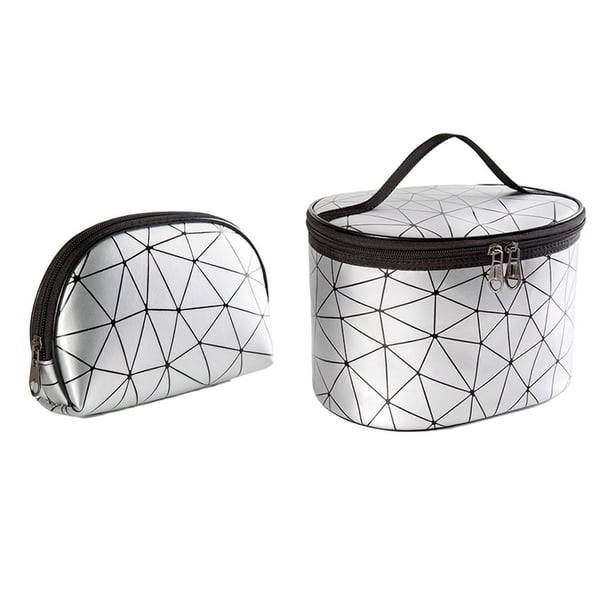 Organizador de bolsa de maquillaje transparente holográfico, bolsa de almacenamiento de cosméticos iridiscente impermeable, bolsa de transporte de maquillaje portátil de viaje para niñas y mujeres