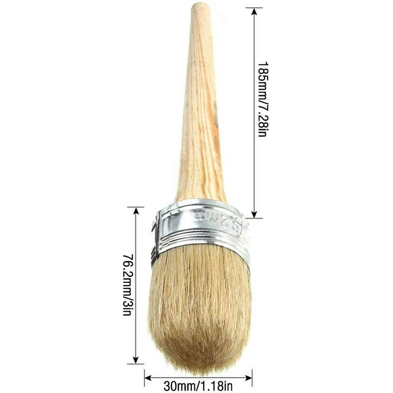 20-40mm Chalk Paint Wax Brush for Furniture Stencils w/ Natural