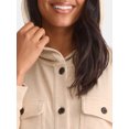 thumbnail image 5 of Time and Tru Women's and Women's Plus Ribbed Shirt Jacket with Hood, Sizes XS-4X, 5 of 6