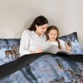 thumbnail image 4 of Castle Fairy Winter Deer Queen Comforter Set 3 Pieces,Snowy Woodland Comforter Sets Queen,White Brown Gray,Black Reversible,1 Comforter and 2 Pillowcases, 4 of 6