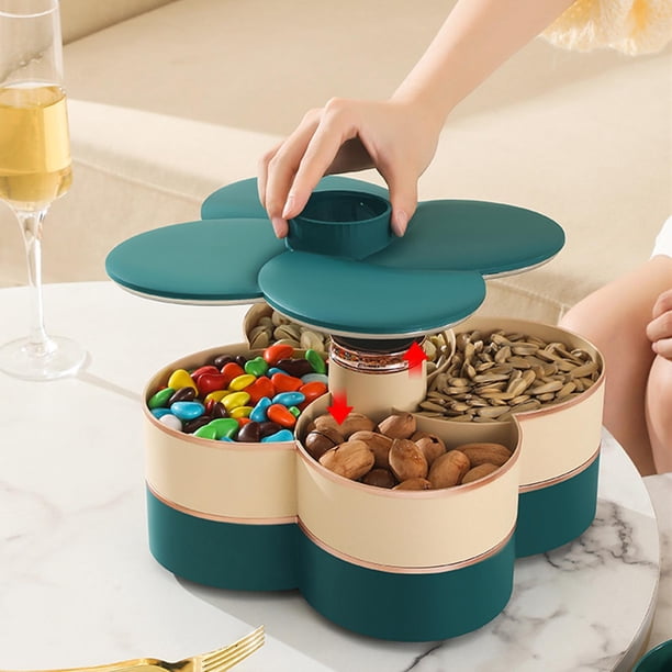 Bandeja de almacenamiento Organizador Caja de almacenamiento de alimentos Decoración Snack Postre Exhibición Caja de dulces Caja de bocadillos para el Doble verde Soledad Bandeja de almacenamiento