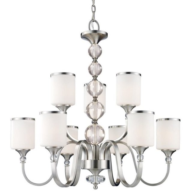 Z-Lite Cosmopolitan 9 Light Chandelier in Brushed Nickel