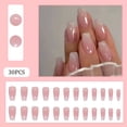 thumbnail image 2 of BESTSKY Coffin Press on Nails Medium Long Girls Fake Nails with Ombre&Glitter Nail Press Ons Design,Acrylic Artificial False Nails Stick on Nails for Women, 2 of 16
