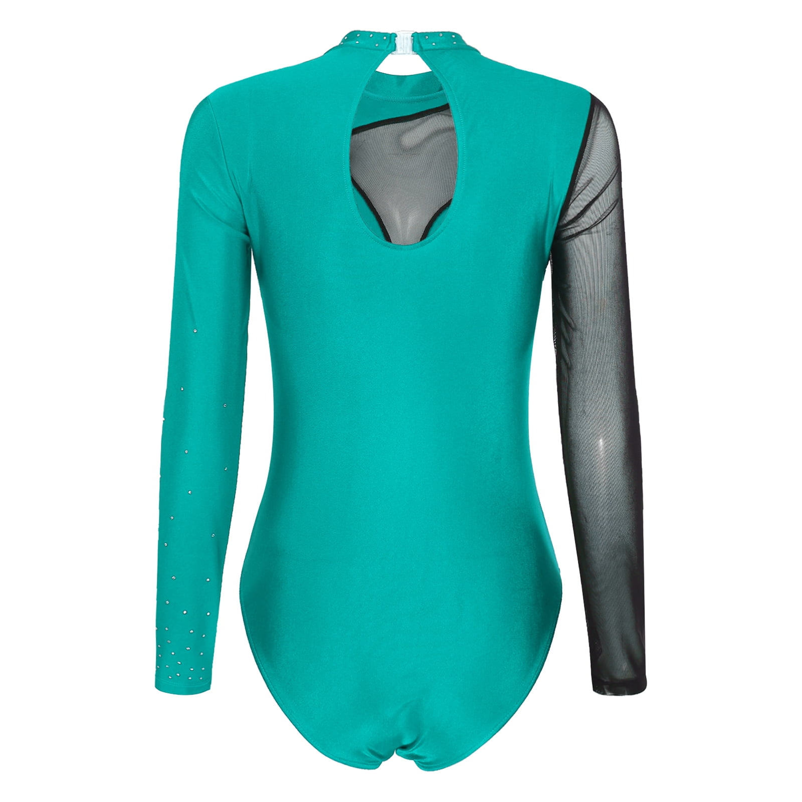ヨガ・フィットネスその他 BALLESSIMO Mesh Short Sleeve Leotard (Powder Blue) inhzoy Rhinestones Gymnastics Leotard for Women Mesh Splice