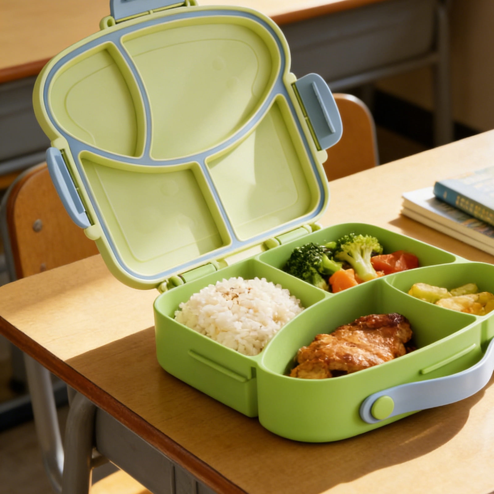 THE Lunch Box Bento Box with Compartments, Leakproof Sandwich & Food Container, Microwave & Dishwasher Safe