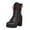 Brown, variant on Bmisegm High Heels Boots for Women Wide Round Retro Casual Toe Boots for Women Boots Leather Shoes Tassel Women Boots Boots for Women Brown 9