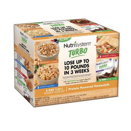 Nutrisystem 5 Day Turbo Protein Powered Homestyle Weight Loss Kit, 4.4 lbs, 15 Meals, 5 Shake Mixes