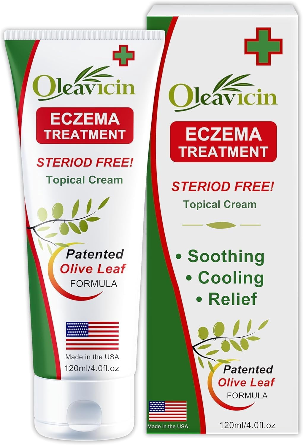 Oleavicin Eczema Cream, Hydrating Cooling Formula for Dry