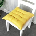 thumbnail image 2 of Nvzi Set of 4 Square Solid Tufted Chair Pads Indoor Seat Cushions Pillows with Ties Yellow 18"x18"x3", 2 of 3