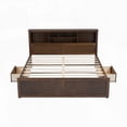 thumbnail image 6 of Wood Platform Bed with Ample Storage & USB - King Size - Antique Finish, 6 of 16
