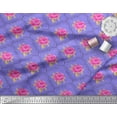 thumbnail image 3 of Soimoi Tissu en Viscose Chiffon Design Quatrefoil, Imprimé Feuilles & Roses au Mètre 42 Pouces de Large, 3 of 3