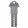 thumbnail image 5 of Tnhcen Women's 2 Piece Cotton Pajama Set Short Sleeve Sleepwear Top Pants Print Nightwear Set S-2XL, 5 of 6