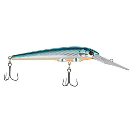 Berkley Deep Hit Stick Fishing Lure Blue Chrome 1/3 oz 3.75in Wide Aggressive Tail Action and Beefier Profile Equipped with Sharp Fusion19 Hook
