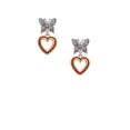 thumbnail image 2 of Delight Jewelry Rose Goldtone Open Heart Silvertone Antiqued Butterfly Post Earrings, 2 of 4