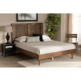 thumbnail image 7 of Baxton Studio Kioshi Mid-Century Modern Transitional Ash Walnut Finished Wood Queen Size Platform Bed, 7 of 7
