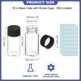 thumbnail image 2 of 20ml Clear Glass Vials, 15 Pack Sample Vials with Screw Cap Reagent Media Bottle with Labels Leak-Proof Liquid Sample Glass Vial for Lab Laboratory, 2 of 6
