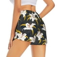 thumbnail image 3 of Goofa Lilies Flowers Printed Women 2 in 1 Running Shorts,Quick Dry Athletic Workout Shorts,High Waisted Athletic Shorts with Liner Pockets-Large, 3 of 9