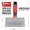 thumbnail image 2 of Jeffers Pet Non Slip Slicker Grooming Brush – Soft Flexible Pins, Red & Black Handle. Detangling Grooming Tool for Dogs & Cats w/ Short, Long, Thick & Curly Coats, Easy Storage, Travel Size - Medium, 2 of 7