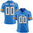 thumbnail image 2 of Camiseta de fútbol americano personalizada de Los Angeles Chargers con nombre y número del equipo impresos personalizados para hombres, mujeres y jóvenes, regalo para fanáticos, uniforme, 2 of 4