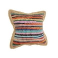 thumbnail image 5 of Ox Bay Ringo 20" x 20" Rainbow Jute Bordered Striped Cotton Adult Decorative Throw Pillow, 5 of 9