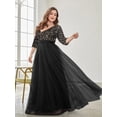 thumbnail image 4 of AURA Plus Size Sequin Evening Dress Women V Neck Formal Gown Elegant Party Dress, 4 of 7
