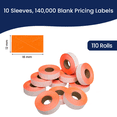 thumbnail image 5 of Perco Fluorescent Red Price Marking Labels - 140,000 Blank Labels for Garvey 18-6 One Line Price Gun - 110 Rolls, 10 Sleeves - Made in USA, 5 of 7