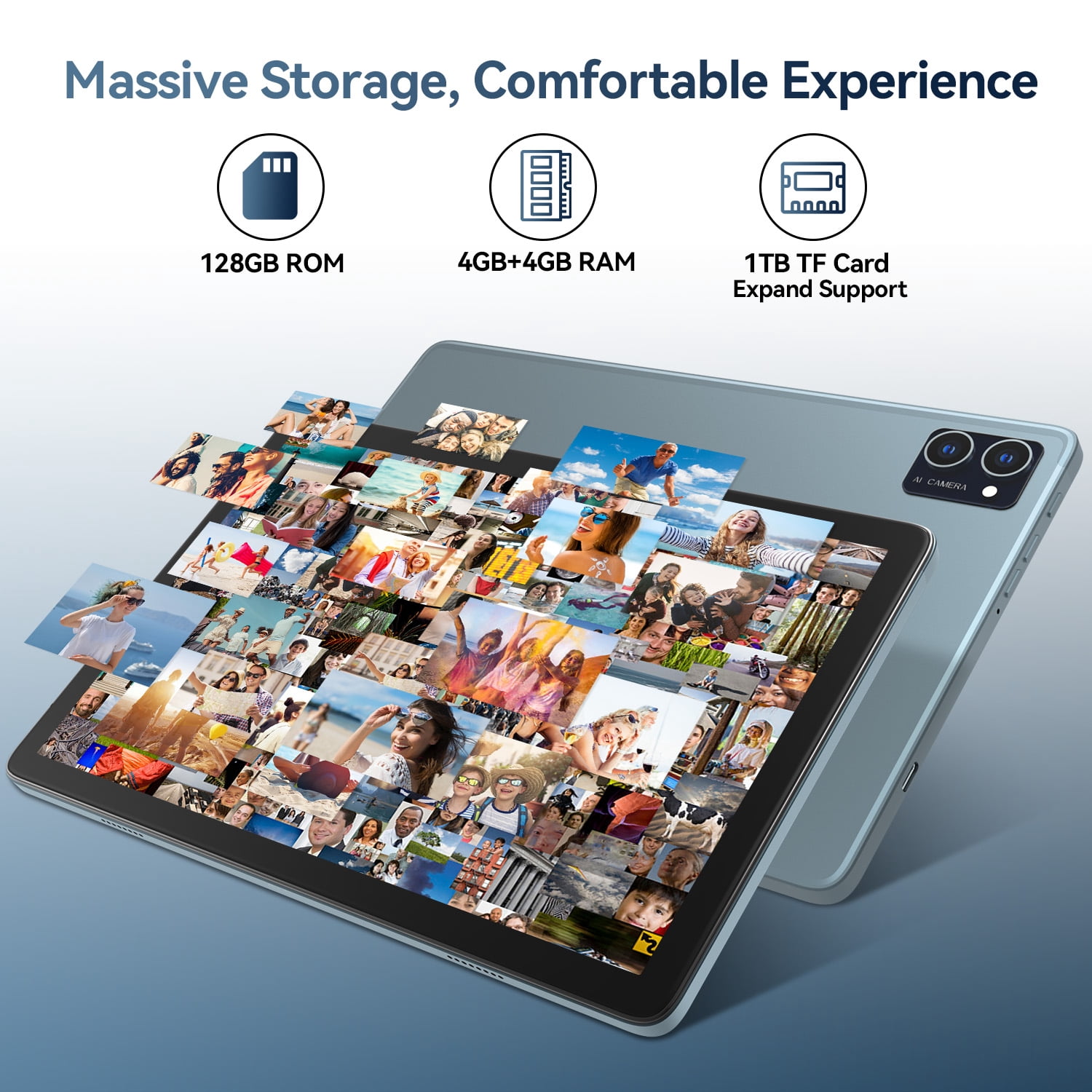 DOMATON 10.1in Android 12 Tablet, 8GB RAM, 128GB ROM, 8-Core, 5G