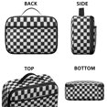 thumbnail image 3 of Black and White Checkered Pattern Insulated Lunch Bag Teens,Bento School Lunch Bag for Teens for Work,Picnic or Travel 10.6x7.7x4.3 Inches,12 Can Capacity, 3 of 6