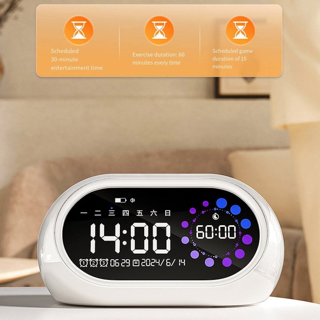 Modern Alarm Clock With Sound High Volumes Wake Up Snoozes Function Night Lamp Timer Stylish Home Decors