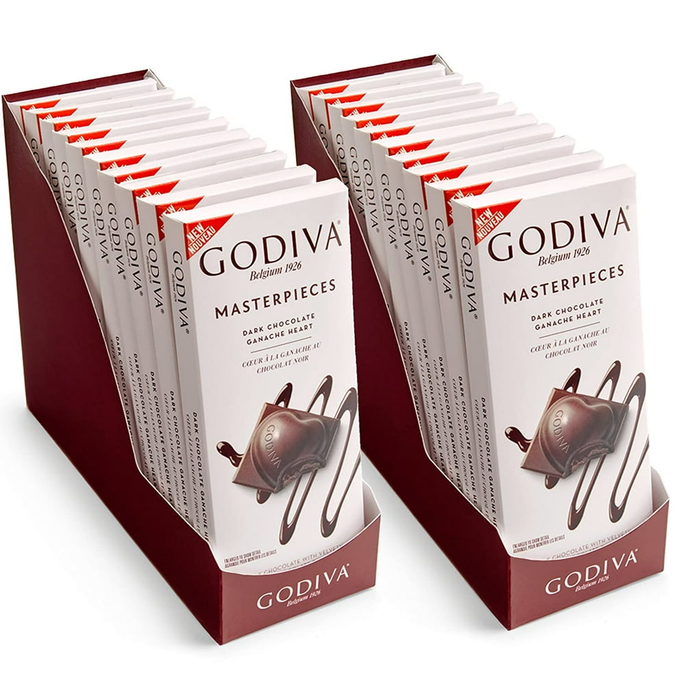 Godiva Chocolatier Masterpiece Dark Chocolate Ganache Hearts Bar, 4.89