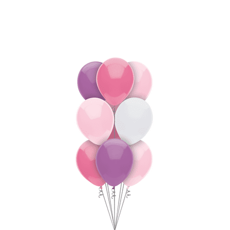 Way to Celebrate 9" Assorted Pinks, Purple, and White All Occasion and Ages Latex Balloons, 150 Count