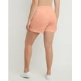 thumbnail image 3 of Hanes Women's Garment Dyed Fleece Shorts with Pockets, 3" Cantaloupe Orange S, 3 of 5