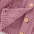 thumbnail image 5 of QUYUON Infant Newborn Baby Knit Sweaters Toddler Baby Girls Thicken Winter Warm Long Sleeve Button Front Cardigans Sweater Kids Ribbed Knitted Sweaters Outerwear Coat 100, 5 of 8